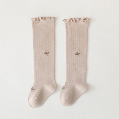 MyKids-USA® Baby Solid Color Wooden Ear Design Over Knee Socks In