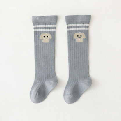 MyKids-USA® Baby Cartoon Graphic Mid Tube College Style Striped Socks