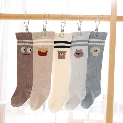 MyKids-USA® Baby Cartoon Graphic Mid Tube College Style Striped Socks