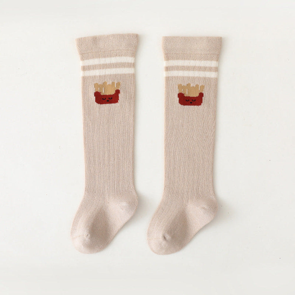 MyKids-USA® Baby Cartoon Graphic Mid Tube College Style Striped Socks