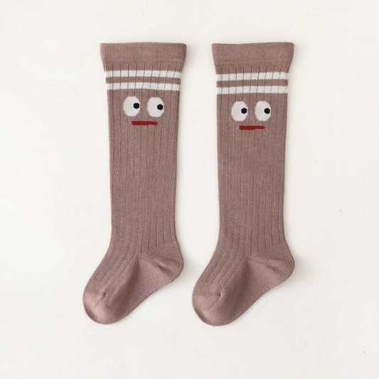 MyKids-USA® Baby Cartoon Graphic Mid Tube College Style Striped Socks