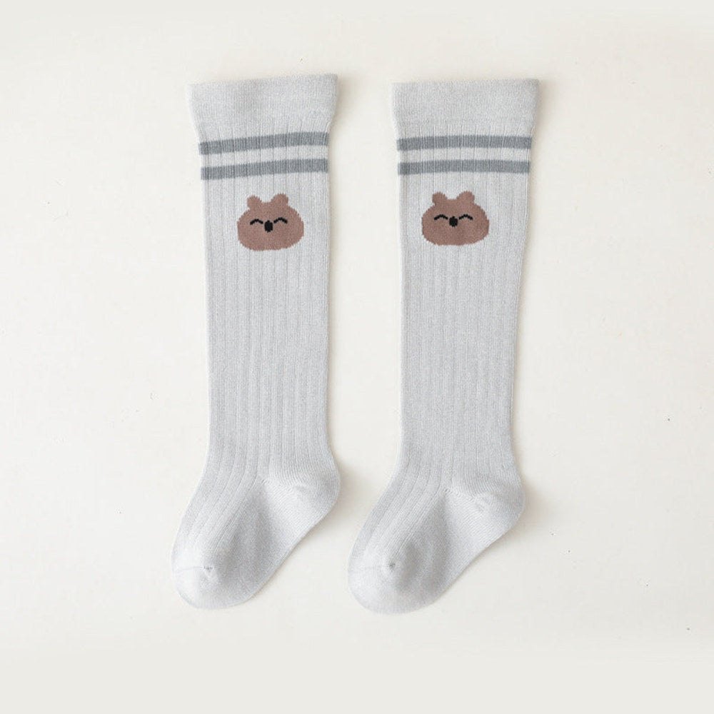 MyKids-USA® Baby Cartoon Graphic Mid Tube College Style Striped Socks