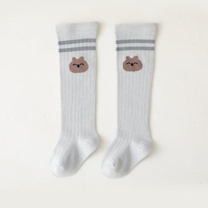 MyKids-USA® Baby Cartoon Graphic Mid Tube College Style Striped Socks