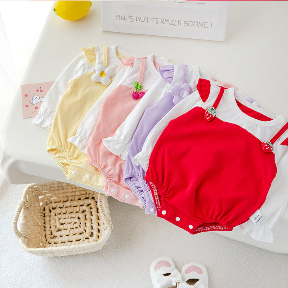 MyKids-USA® Baby Girl Fruit Patched Design Sweet Princess Bodysuit bodysuit