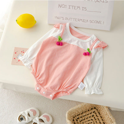 MyKids-USA® Baby Girl Fruit Patched Design Sweet Princess Bodysuit bodysuit