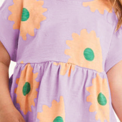 MyKids-USA® Baby Girl Flower Graphic Short Sleeve Summer Sets