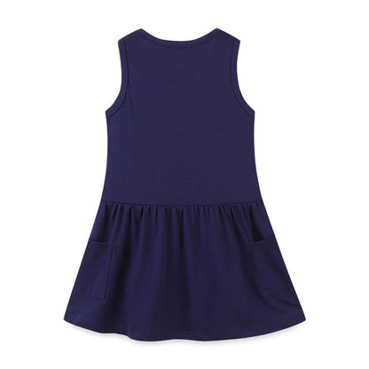 MyKids-USA® Baby Girl Cartoon Graphic Sleeveless Cute Style Dress