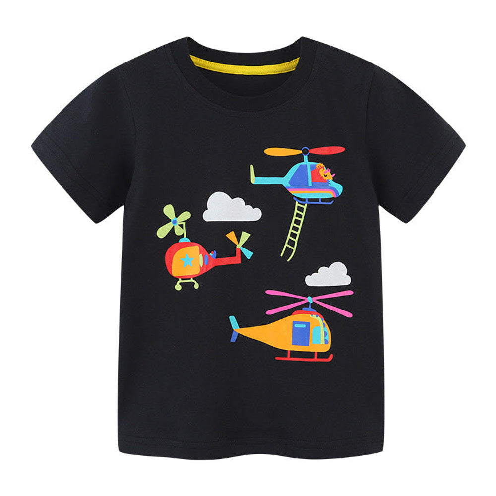 MyKids-USA® Baby Boy Cartoon Pattern Short Sleeve Cute Comfy Tee