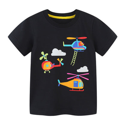 MyKids-USA® Baby Boy Cartoon Pattern Short Sleeve Cute Comfy Tee