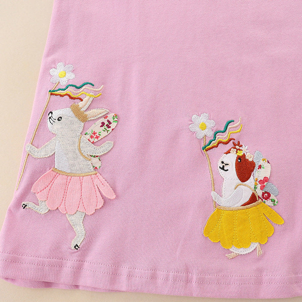MyKids-USA® Baby Cartoon Patched Graphic Sleeveless Princess Dress