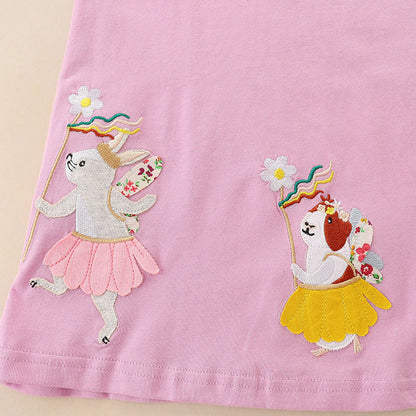 MyKids-USA® Baby Cartoon Patched Graphic Sleeveless Princess Dress