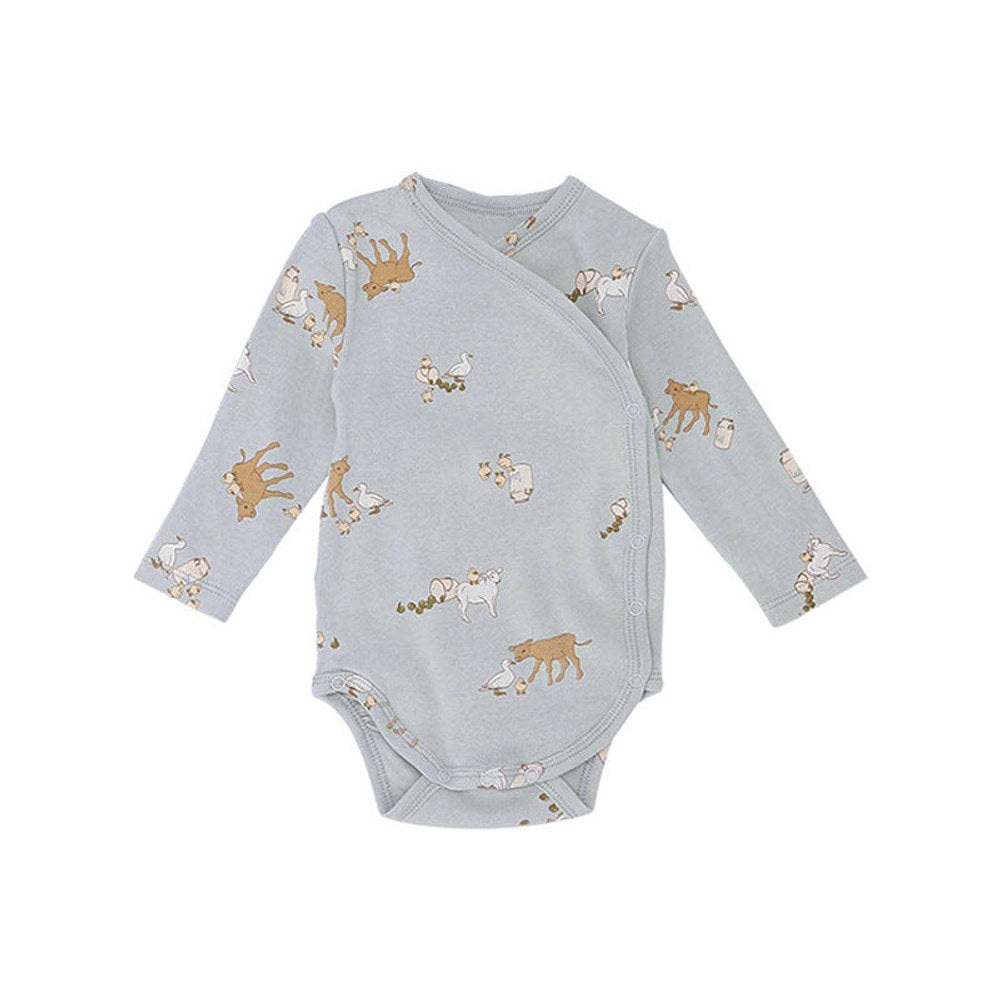 MyKids-USA® Baby Print Pattern Side Button Design Long Sleeve Comfy bodysuit