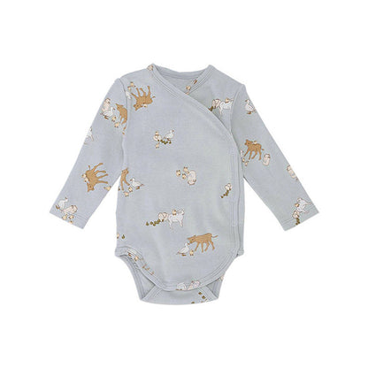 MyKids-USA® Baby Print Pattern Side Button Design Long Sleeve Comfy bodysuit