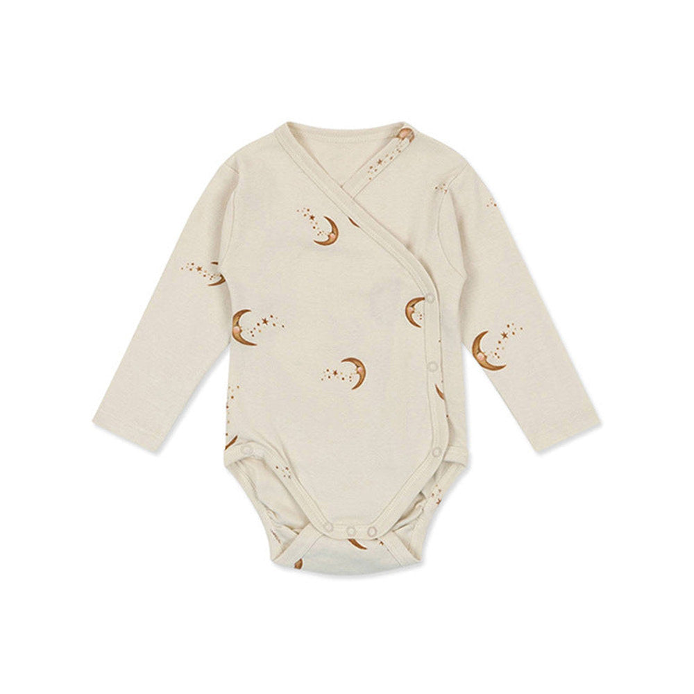 MyKids-USA® Baby Print Pattern Side Button Design Long Sleeve Comfy bodysuit