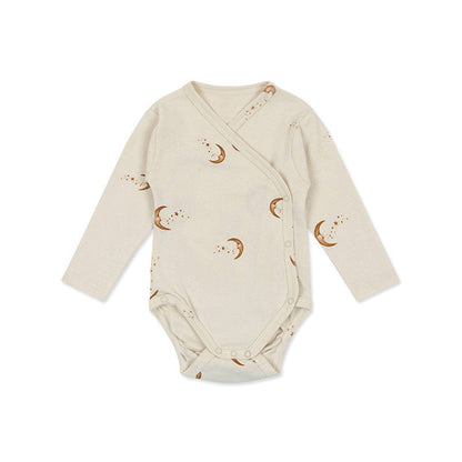 MyKids-USA® Baby Print Pattern Side Button Design Long Sleeve Comfy bodysuit