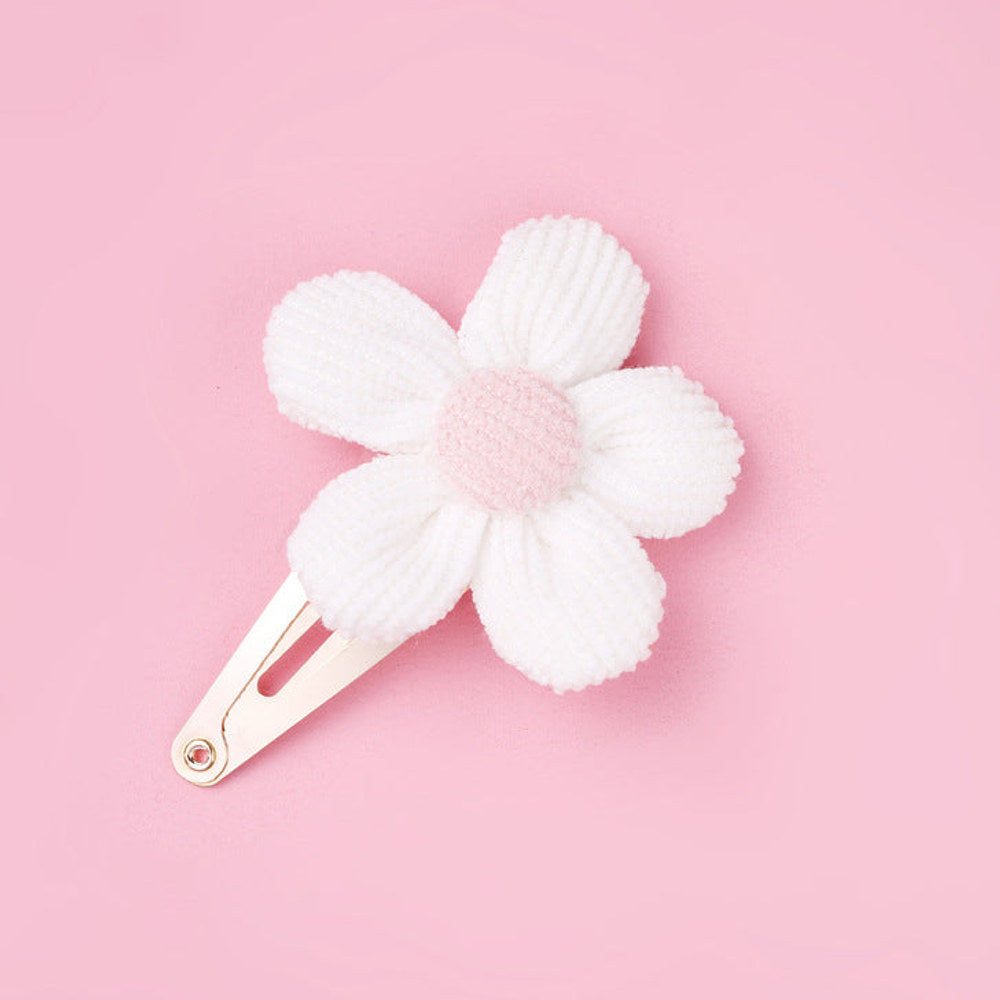 MyKids-USA® Girls Woolen Sunflower One Word Hair Clips Accessory
