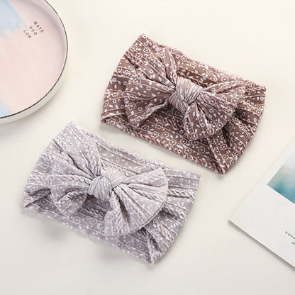 MyKids-USA® Baby Floral Print Soft Big Bow Headband