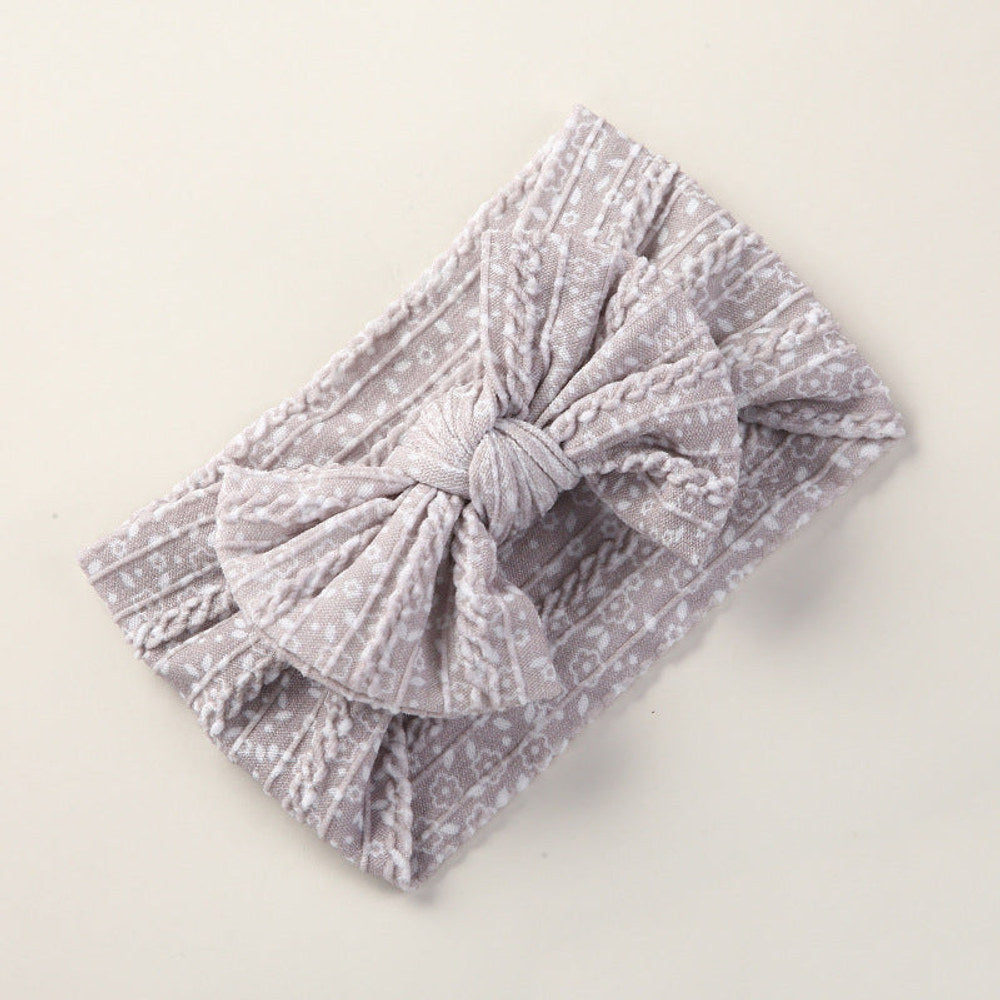MyKids-USA® Baby Floral Print Soft Big Bow Headband