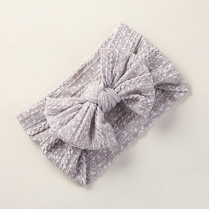 MyKids-USA® Baby Floral Print Soft Big Bow Headband