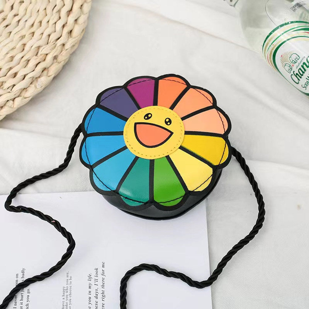 MyKids-USA® Children Kids Cartoon Sunflower Pattern Round Shape Small Satchel