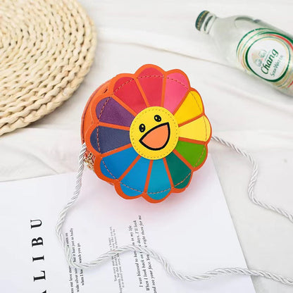 MyKids-USA® Children Kids Cartoon Sunflower Pattern Round Shape Small Satchel