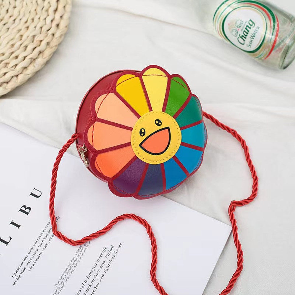 MyKids-USA® Children Kids Cartoon Sunflower Pattern Round Shape Small Satchel