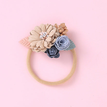 MyKids-USA® Baby Floral Decoration Design Elastic Hair Rope
