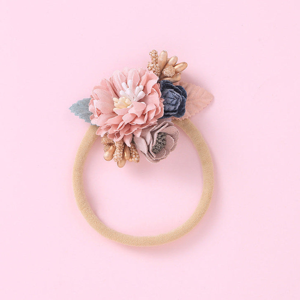 MyKids-USA® Baby Floral Decoration Design Elastic Hair Rope