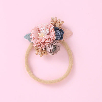 MyKids-USA® Baby Floral Decoration Design Elastic Hair Rope