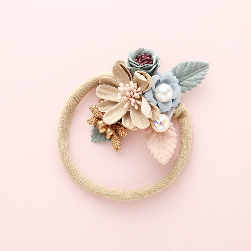 MyKids-USA® Baby Floral Decoration Design Elastic Hair Rope