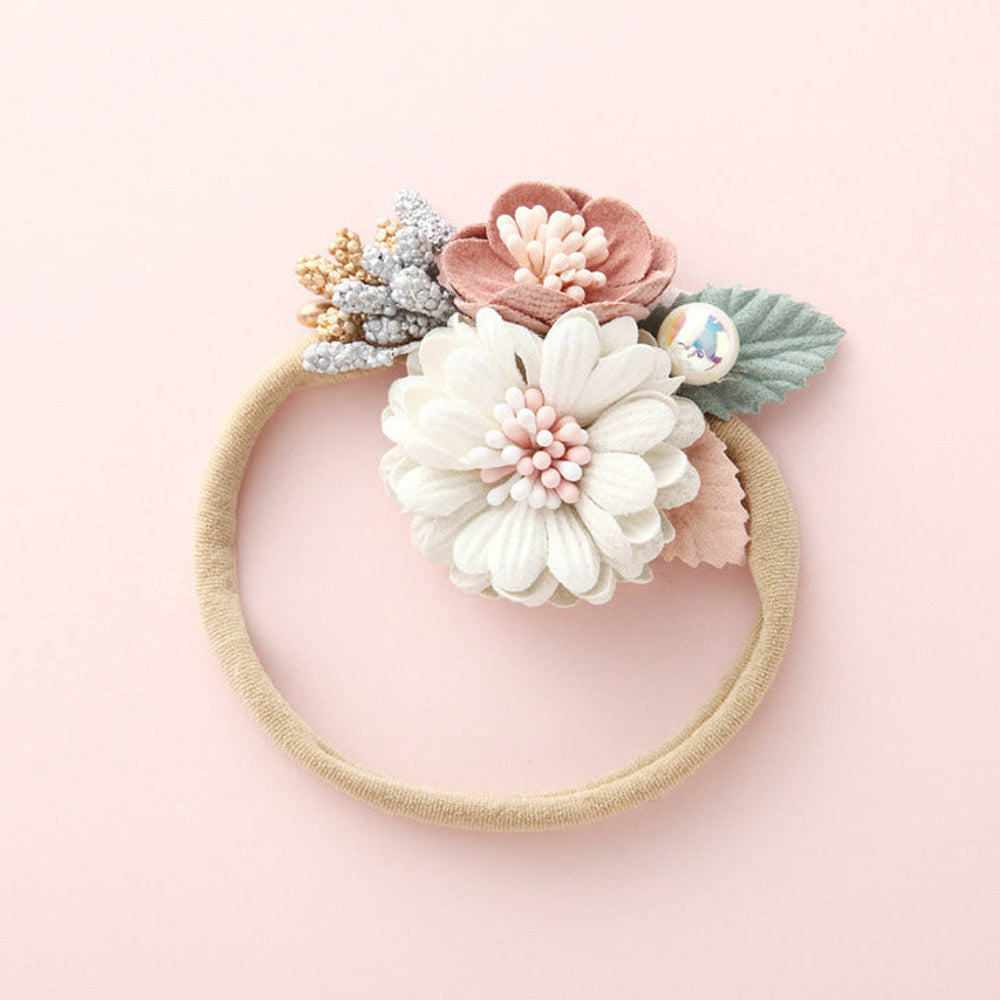 MyKids-USA® Baby Floral Decoration Design Elastic Hair Rope