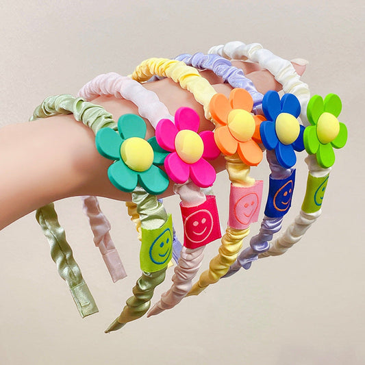 MyKids-USA® Girls Plastic Flower Decoration Fabric Headband