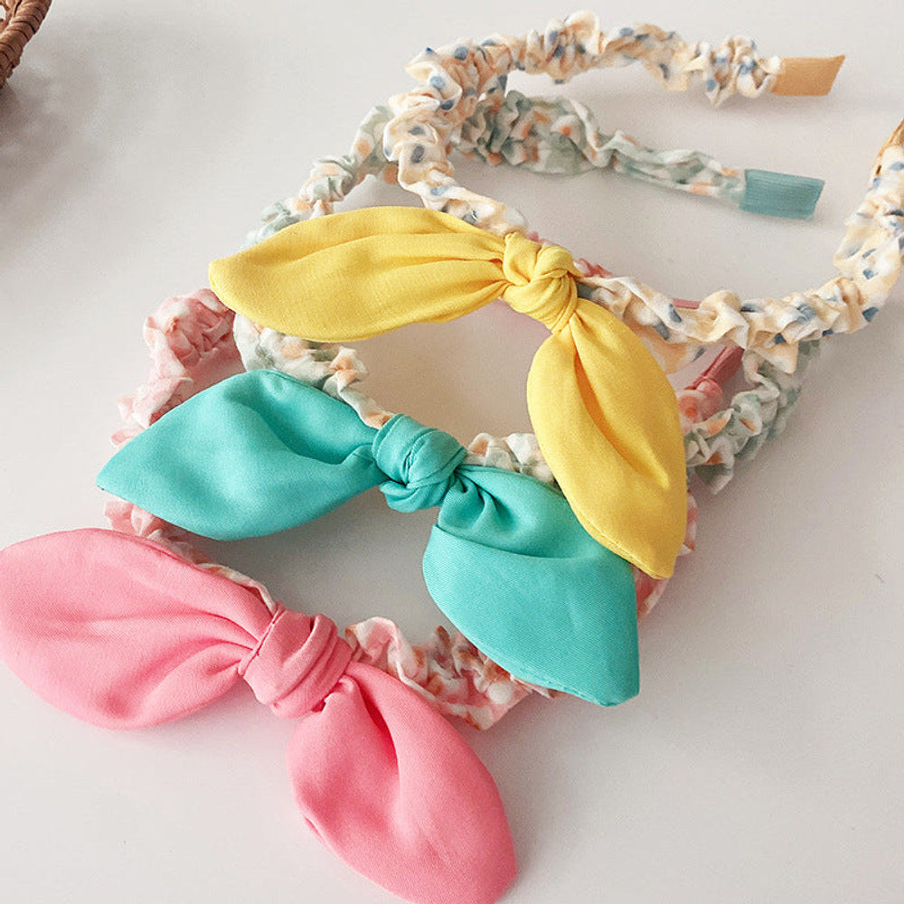 MyKids-USA® Sweet Girls Candy Color Bow Tie Design Fabric Headband