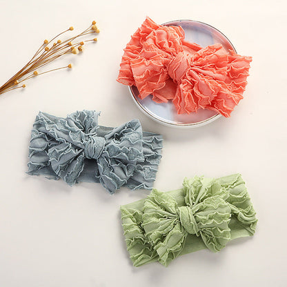 MyKids-USA® Baby Solid Color Elastic Handmade Big Bow Headband