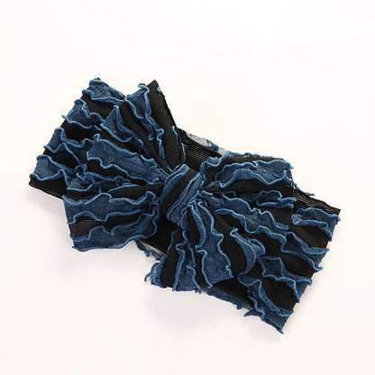 MyKids-USA® Baby Solid Color Elastic Handmade Big Bow Headband