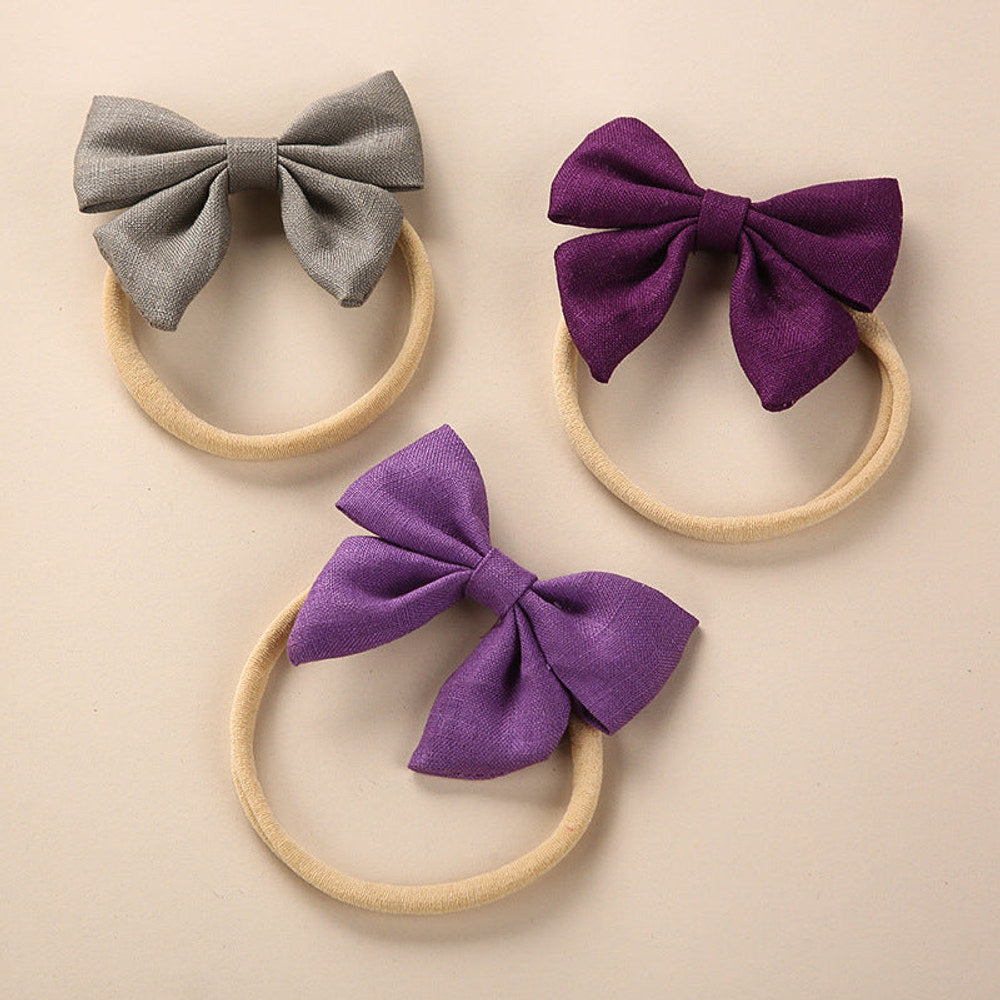 MyKids-USA® Baby Solid Color 3D Bow Handmade Elastic Headband