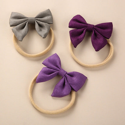 MyKids-USA® Baby Solid Color 3D Bow Handmade Elastic Headband
