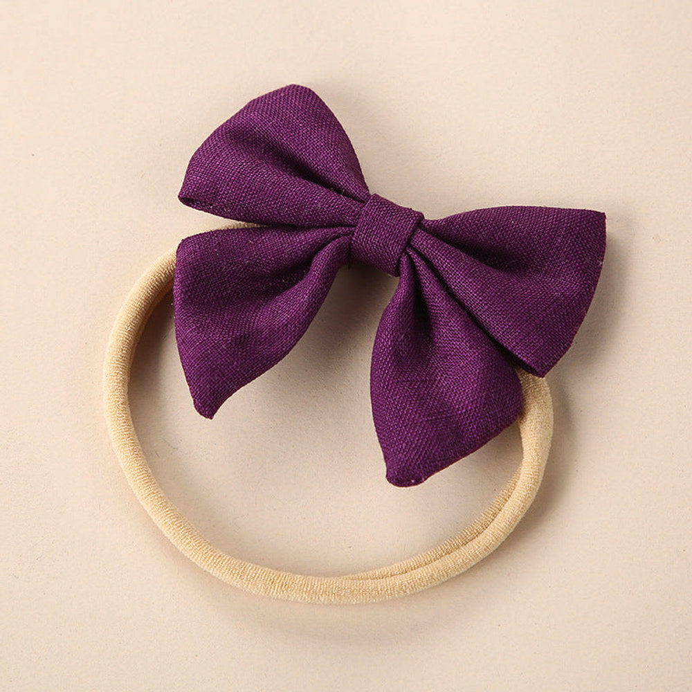 MyKids-USA® Baby Solid Color 3D Bow Handmade Elastic Headband