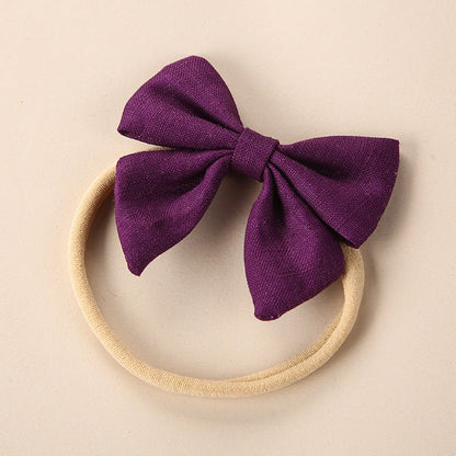 MyKids-USA® Baby Solid Color 3D Bow Handmade Elastic Headband