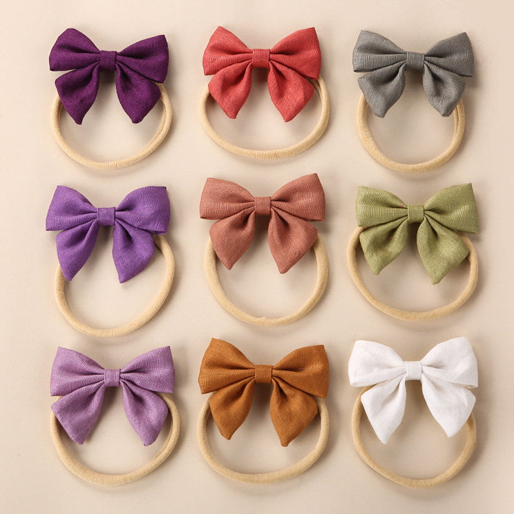 MyKids-USA® Baby Solid Color 3D Bow Handmade Elastic Headband