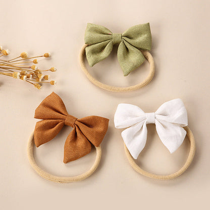 MyKids-USA® Baby Solid Color 3D Bow Handmade Elastic Headband