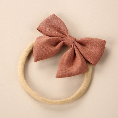 MyKids-USA® Baby Solid Color 3D Bow Handmade Elastic Headband