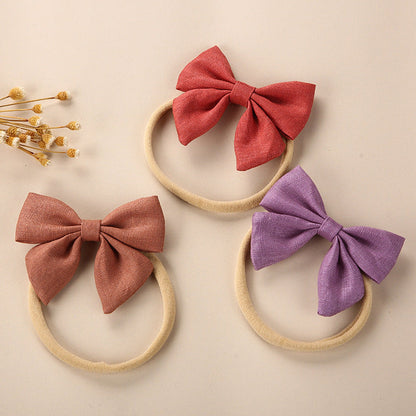 MyKids-USA® Baby Solid Color 3D Bow Handmade Elastic Headband