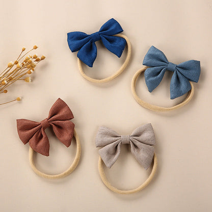 MyKids-USA® Baby Solid Color 3D Bow Handmade Elastic Headband