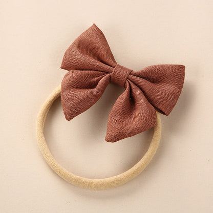 MyKids-USA® Baby Solid Color 3D Bow Handmade Elastic Headband