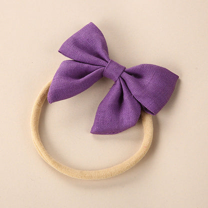 MyKids-USA® Baby Solid Color 3D Bow Handmade Elastic Headband