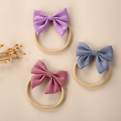 MyKids-USA® Baby Solid Color 3D Bow Handmade Elastic Headband