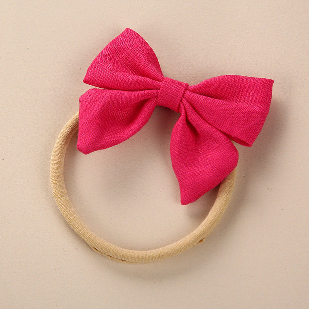 MyKids-USA® Baby Solid Color 3D Bow Handmade Elastic Headband