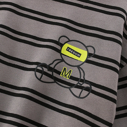 MyKids-USA® Baby Boy Bear And Striped Pattern Long Sleeve Sweatshirt