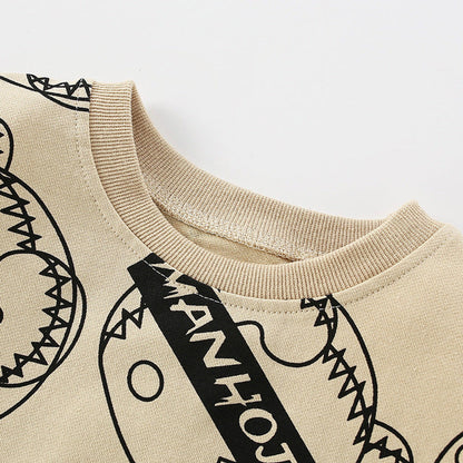 MyKids-USA® Baby Boy Print Pattern Crewneck Cotton Fashion Hoodie